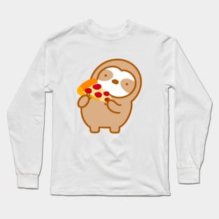 Cute Pepperoni Pizza Sloth Long Sleeve T-Shirt